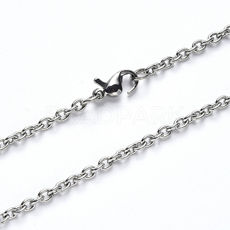 304 Stainless Steel Cable Chain Necklace NJEW-S420-007C-P-1