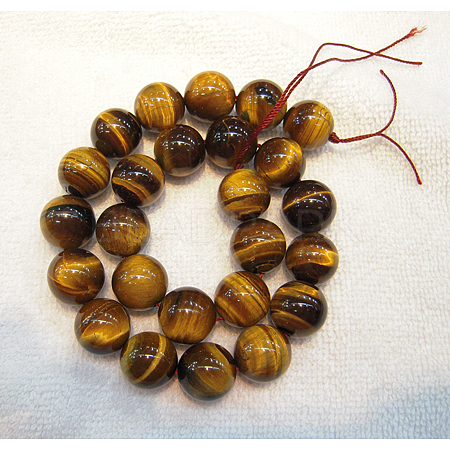 Round Tiger Eye Beads Strands X-Z0RQT014-1