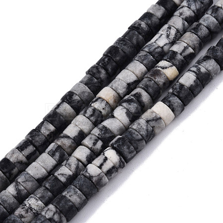 Natural Black Netstone Beads Strands G-N326-148D-1