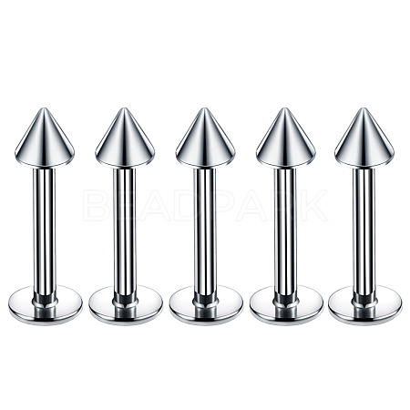 304 Stainless Steel Cone Internally Threaded Labrets for Women Men WG9B6EB-05-1
