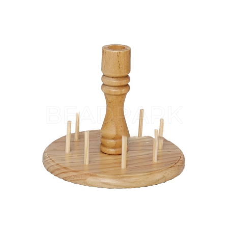 8-Spool Solid Wood Sewing Embroidery Thread Bobbin Stand PW-WG60098-01-1