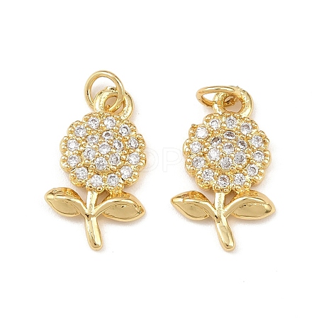 Brass Micro Pave Cubic Zirconia Pendants KK-F919-11G-1