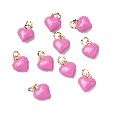 Brass Enamel Charms KK-U027-13-03G-1