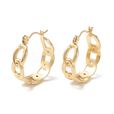 304 Stainless Steel Curb Chain Chunky Hoop Earrings for Women EJEW-P197-05G-1