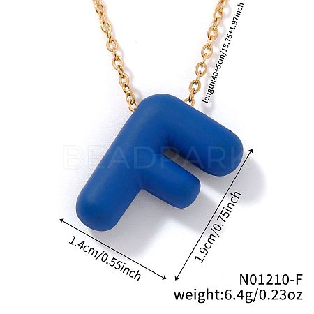 Alloy Initial Pendant Necklaces RS8745-6-1