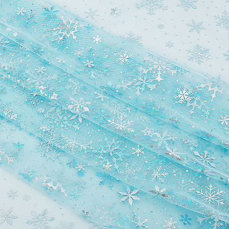 Polyester Snowflake Mesh Fabric DIY-WH0032-48-1