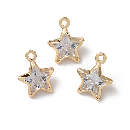 Brass Glass Pendants KK-C253-04G-1