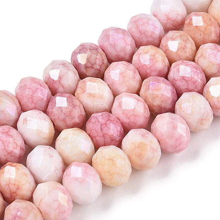 Faceted Electroplated Glass Beads Strands X-GLAA-C023-02-09-A-1