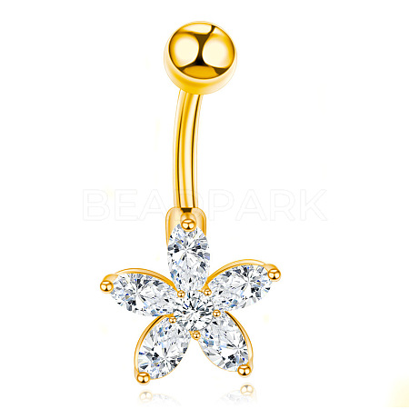 Clear Cubic Zirconia Belly Button Rings WG9960A-33-1