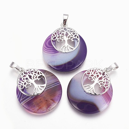 Natural Agate Pendants G-F573-C22-1