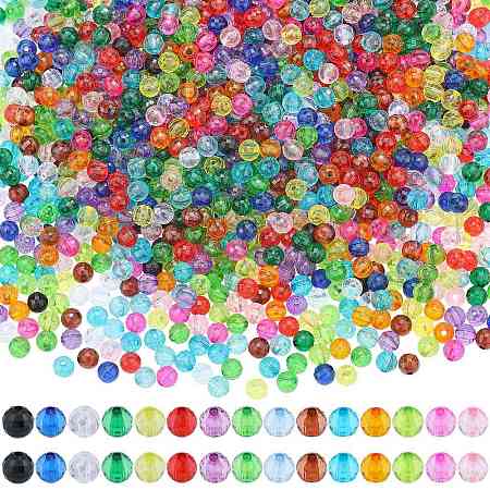 1500Pcs 15 Colors Transparent Acrylic Beads TACR-SZ0001-21B-1