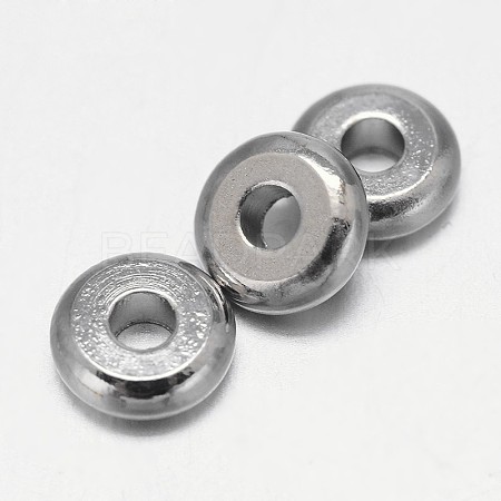 Flat Round Brass Spacer Beads LS-KK-E738-65A-P-1