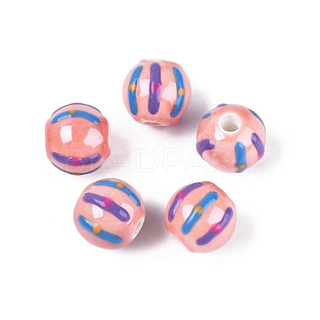 Handmade Porcelain Ceramic Beads PORC-Q005-03J-1