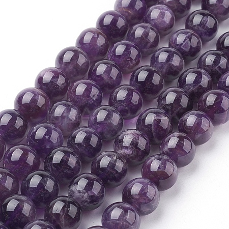 Natural Amethyst Beads Strands X-G-G099-12mm-1-1