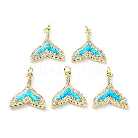 Rack Plating Brass Micro Pave Cubic Zirconia Pendants KK-C041-27G-1