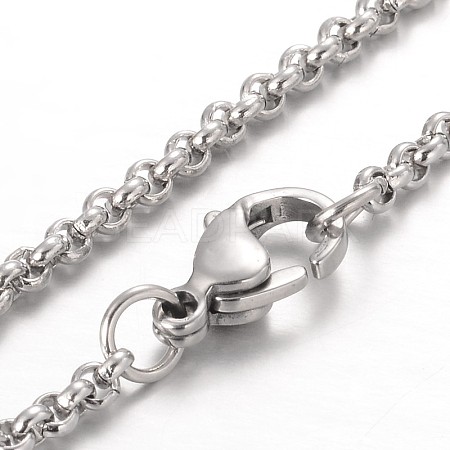 304 Stainless Steel Rolo Chain Necklaces NJEW-JN01228-02-1