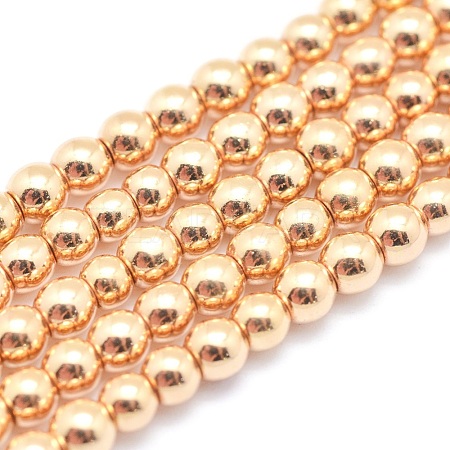 Electroplate Non-magnetic Synthetic Hematite Beads Strands G-L485-01G-LG-1