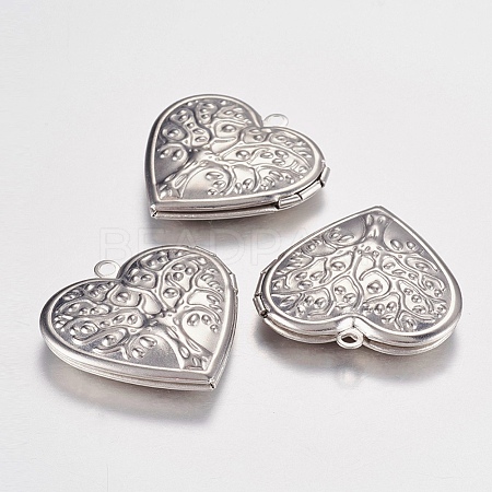 316 Stainless Steel Locket Pendants X-STAS-G168-06P-1