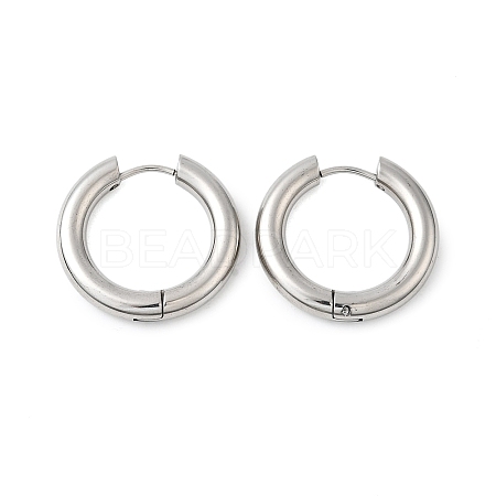 Tarnish Resistant 202 Stainless Steel Huggie Hoop Earrings EJEW-O087-08J-P-1