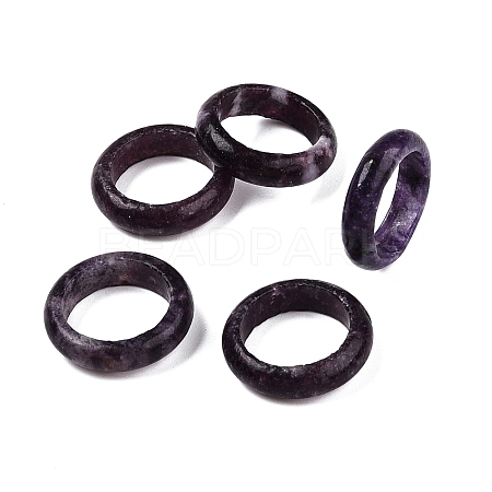 Natural Lepidolite/Purple Plain Band Rings for Unisex PW-WG25917-01A-1