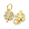 Rack Plating Brass Micro Pave Clear Cubic Zirconia Charms KK-Q814-08G-2