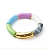 Chunky Curved Tube Beads Stretch Bracelet BJEW-JB06683-01-1