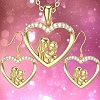 Alloy Pendant Necklaces & Stud Dangle Earrings Sets FS-WG60DFE-03-1