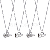 4Pcs Brass Enamel Trumpet Pendant Necklaces for Women NJEW-PH0001-58AS-1