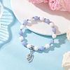 Leaf Alloy Charm Bracelets BJEW-JB12467-01-1