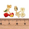 Brass Micro Pave Cubic Zirconia Stud Earrings LS-EJEW-D328-01G-01-5