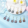 Handmade Glass Seed Beaded Window Lattice Pattern Dangle Earrings EJEW-MZ00560-1