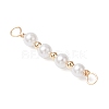 Round Shell Pearl Beaded Connector Charms PALLOY-JF03704-3