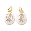 Brass Micro Pave Cubic Zirconia Enamel Charms ZIRC-C034-01G-2