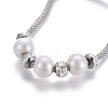 304 Stainless Steel Mesh Chain Bracelets BJEW-O173-02-3