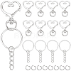 150Pcs 3 Styles Heart Shape Zinc Alloy Swivel Lobster Clasp with Iron Split Key Rings with 304 Stainless Steel Jump Rings FIND-SP0002-59P-1
