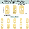 10Pcs 304 Stainless Steel Pendants STAS-SC0021-58G-2
