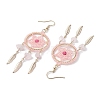 304 Stainless Steel with Glass Dangle with Natural Agate Stud Earring EJEW-MZ00185-01-4