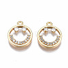 Brass Micro Pave Clear Cubic Zirconia Charms KK-Q277-054-NF-2