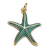 Brass Enamel Pendants KK-B029-03G-2