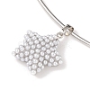 Brass with ABS Imitation Pearl Charm Necklace BJEW-Q350-05B-P-2