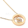 Brass Micro Pave Clear Cubic Zirconia Pendant Necklaces NJEW-JN02955-2