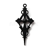 Jet Rhinestone Cross Pendant with Red Enamel ENAM-WH0001-06EB-03-2
