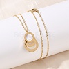 304 Stainless Steel Roman Numeral 3 Ring Pendant Necklaces NJEW-V001-06G-02-4
