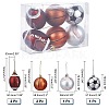 CHGCRAFT 6Pcs Football & Basketball & Baseball & Rugby Plastic Christmas Ball Pendants DIY-CA0003-20-2