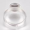 Tarnish Resistant 304 Stainless Steel Pad Ring Settings STAS-G173-19P-8mm-4