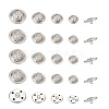80Pcs 8 Style Brass Shank Buttons BUTT-TA0001-08S-2