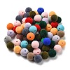 Flocky Acrylic Beads OACR-E020-02-1