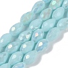 Opaque Solid Color Electroplate Glass Beads Strands LS-EGLA-N013-P10mm-B11-1