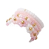 4Pcs 4 Style Glass Seed Beaded Stretch Finger Rings RJEW-JR00661-04-6