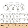 Rack Plating Brass Heart Link Chains CHC-A007-14P-2